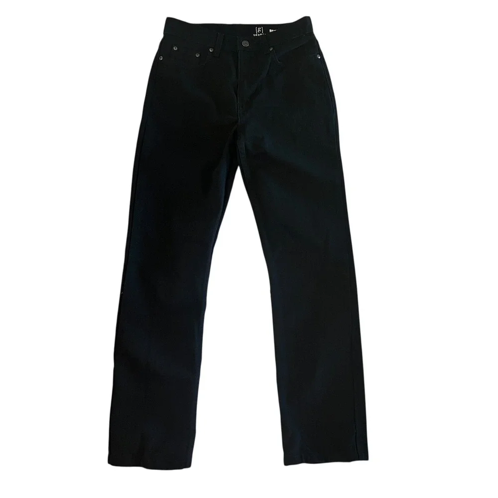 George‎ Regular Fit Jeans Black Denim 100% Cotton Men's 29x32 Pockets Straight